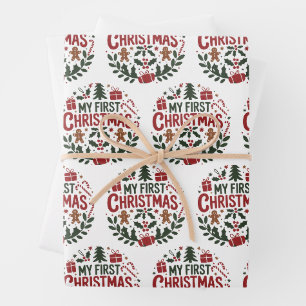 Mein erstes Weihnachten 1. Weihnachten Familie pas Geschenkpapier Set