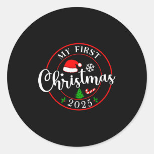Mein erstes Weihnachten 2025 1. Weihnachten Famili Runder Aufkleber