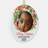 Mein erstes Weihnachten 2025: Personalisiertes Fot Keramik Ornament (Rechts)