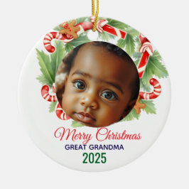 Mein erstes Weihnachten 2025: Personalisiertes Fot Keramik Ornament