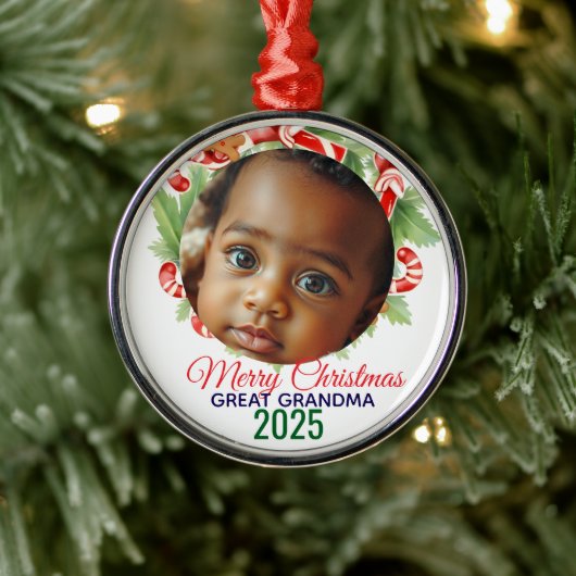 Mein erstes Weihnachten 2025: Personalisiertes Fot Ornament Aus Metall (Baum)
