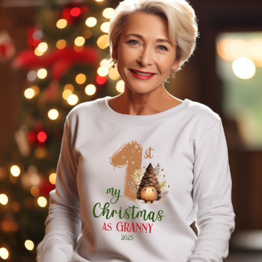 Mein erstes Weihnachten als Granny Watercolor Retr T-Shirt