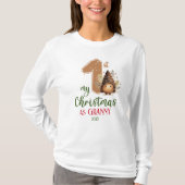 Mein erstes Weihnachten als Granny Watercolor Retr T-Shirt (Vorderseite)