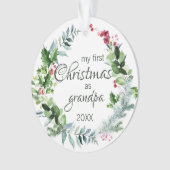 Mein erstes Weihnachten als Großvater Moderner Kra Ornament (Vorderseite)