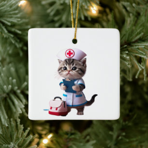 Mein erstes Weihnachten als Krankenschwester Ind Keramikornament