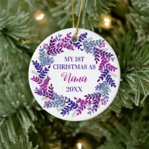 Mein erstes Weihnachten als Lila Kranz im Jahr Nan Keramik Ornament