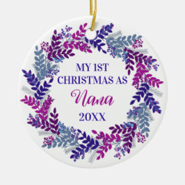 Mein erstes Weihnachten als Lila Kranz im Jahr Nan Keramik Ornament