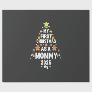 Mein erstes Weihnachten als Mama 2025 Xmas Geschenkpapier