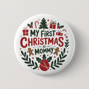 Mein erstes Weihnachten als Mami Familie passend M Button