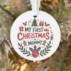 Mein erstes Weihnachten als Mami Familie passend M Ornament
