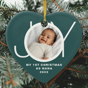 Mein erstes Weihnachten als Nana Foto Grün Keramik Ornament