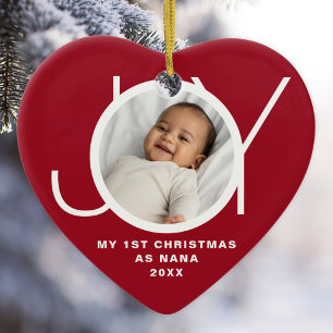 Mein erstes Weihnachten als Nana Foto Rot Keramik Ornament