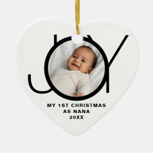 Mein erstes Weihnachten als Nana Foto Schwarz Weiß Keramik Ornament
