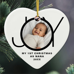 Mein erstes Weihnachten als Nana Foto Schwarz Weiß Keramik Ornament