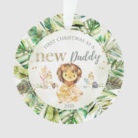 Mein erstes Weihnachten als New Daddy Lion Vater & Ornament (Vorderseite)