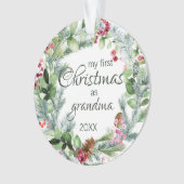 Mein erstes Weihnachten als Oma Evergreen Kraath Ornament (Vorderseite)