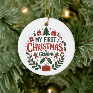 Mein erstes Weihnachten als Oma Familien-Matching  Keramik Ornament