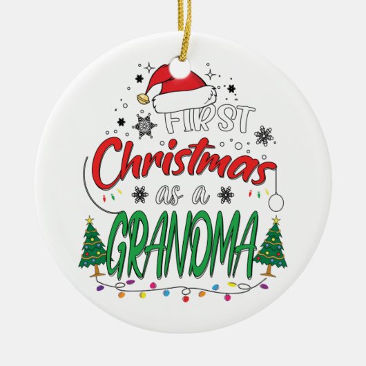 Mein erstes Weihnachten als Oma Funny New Oma Keramik Ornament (Vorne)