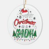 Mein erstes Weihnachten als Oma Funny New Oma Keramik Ornament (Links)