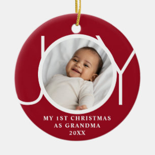 Mein erstes Weihnachten als Oma Joy Foto Rot Keramik Ornament