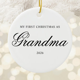 Mein erstes Weihnachten als Oma Klassische Kalligr Keramik Ornament