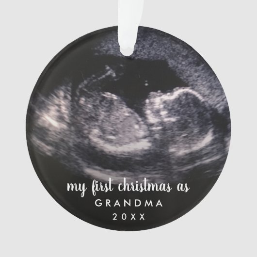 Mein erstes Weihnachten als Oma Ultrasound Foto Ornament (Vorderseite)