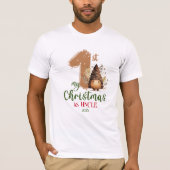 Mein erstes Weihnachten als Onkel Watercolor Retro T-Shirt (Vorderseite)