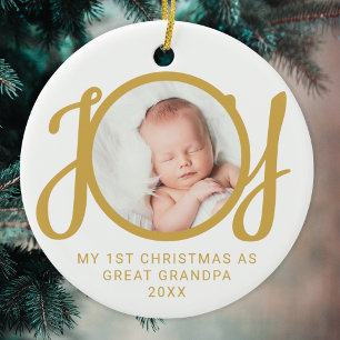 Mein erstes Weihnachten als Urgroßvater Foto Gold Keramik Ornament
