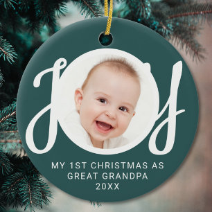 Mein erstes Weihnachten als Urgroßvater Foto Grün Keramik Ornament
