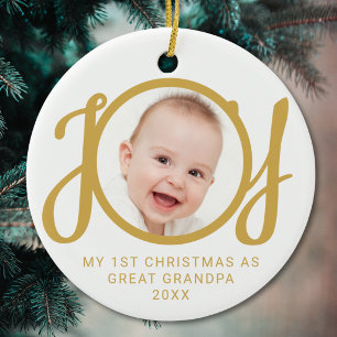 Mein erstes Weihnachten als Urgroßvater Foto Keramik Ornament