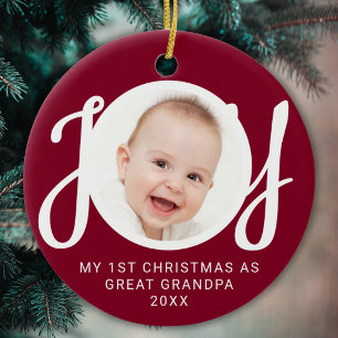 Mein erstes Weihnachten als Urgroßvater Foto Maron Keramik Ornament