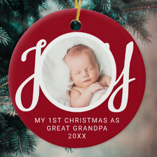 Mein erstes Weihnachten als Urgroßvater Foto Rot Keramik Ornament