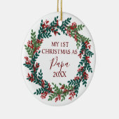 Mein erstes Weihnachten als Weihnachten des Papste Keramik Ornament (Rechts)