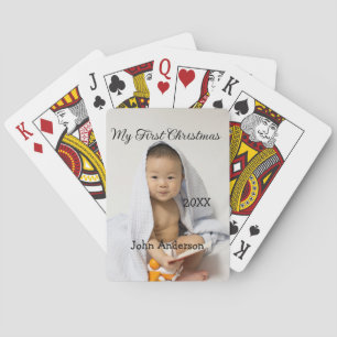 Mein erstes Weihnachten füge Babyname Datum Jahr F Spielkarten