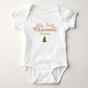 Mein erstes Weihnachten Individuelles Babydesign Baby Strampler