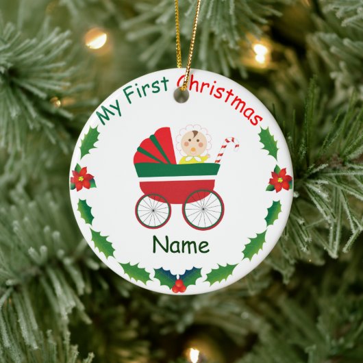 Mein erstes Weihnachten Keramik Ornament (Baum)