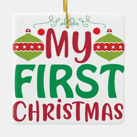 Mein erstes Weihnachten Keramikornament (Vorderseite)