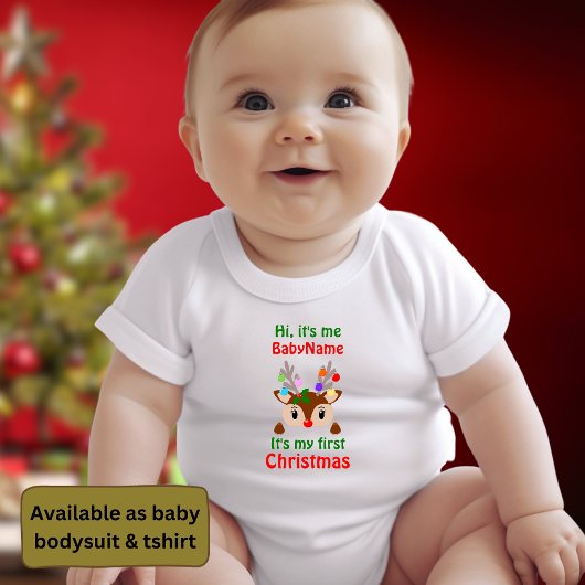 Mein erstes Weihnachten mit dem Namen Hi, das bin Baby Strampler