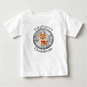 Mein erstes Weihnachten mit dem Namen niedliche Re Baby T-shirt