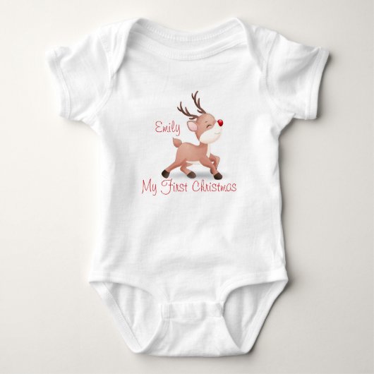 Mein erstes Weihnachten mit Rudolph Baby Strampler (Vorderseite)