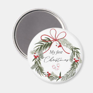 Mein erstes Weihnachten mit Weihnachtskranz Magnet