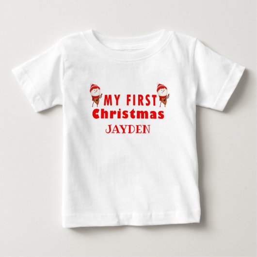 Mein erstes Weihnachten | Name Boy's Baby T-shirt (Vorderseite)