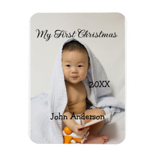 Mein erstes Weihnachten Name des Babys Datum Jahr  Magnet