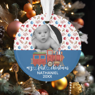 Mein erstes Weihnachten neues Baby Zug Wasserfarbf Ornament