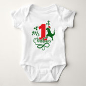 Mein erstes Weihnachten Niedlich Dinosaurier Dino Baby Strampler (Vorderseite)