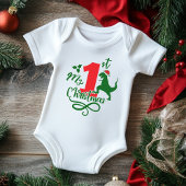 Mein erstes Weihnachten Niedlich Dinosaurier Dino Baby Strampler