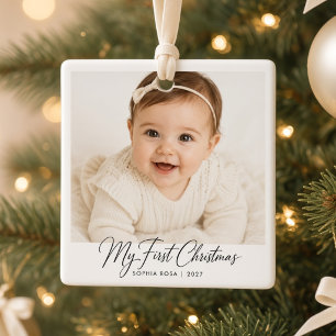 Mein erstes Weihnachten Personalisiertes Baby-Foto Keramikornament