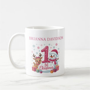 Mein erstes Weihnachten Rosa Foto Personalisierter Kaffeetasse
