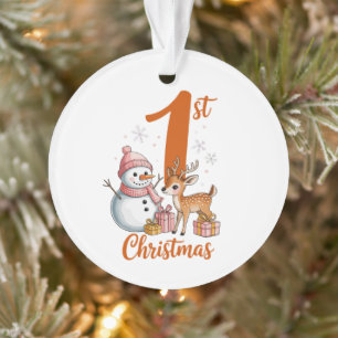 Mein erstes Weihnachten Rosa Hirsch Weihnachten Mä Ornament