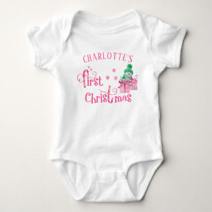 Mein erstes Weihnachten Rosa Schneemann mit Gesche Baby Strampler